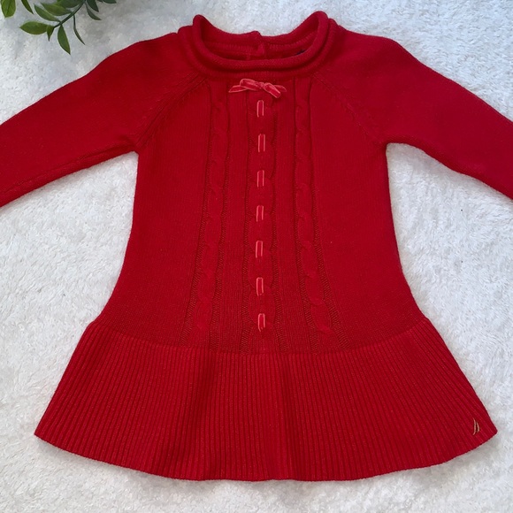 Nautica Red Sweater Dress 12M EUC - Picture 1 of 6